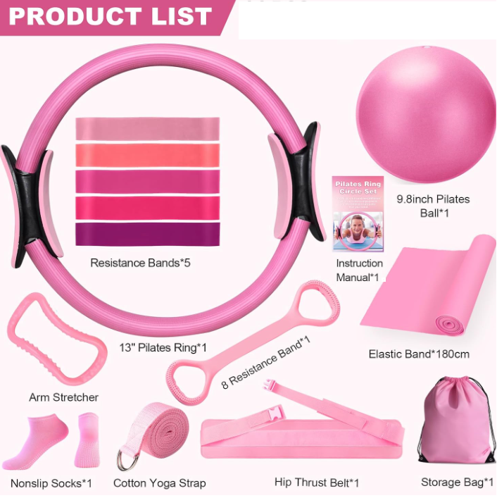 13-piece yoga and Pilates set for home workouts, complete yoga and Pilates equipment set, all-in-one yoga fitness kit for beginners, Pilates workout set for full body training, home yoga and Pilates exercise accessories, portable yoga and Pilates kit for daily workouts, premium yoga and Pilates set for men and women, fitness accessories for yoga and Pilates training, complete home workout yoga equipment bundle. 13-piece yoga and Pilates fitness set for flexibility and strength