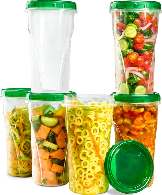 PLASTICPRO 12-Pack 48oz Food Storage Containers with Twist Lids