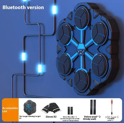 smart boxing target machine for home, wall mounted boxing target machine, electronic boxing trainer with LED lights, interactive boxing target for speed training, boxing reflex training machine for adults, home boxing workout equipment, music boxing target machine for fitness, boxing punch trainer for reaction training, LED boxing target machine for home gym, boxing training machine for men and women