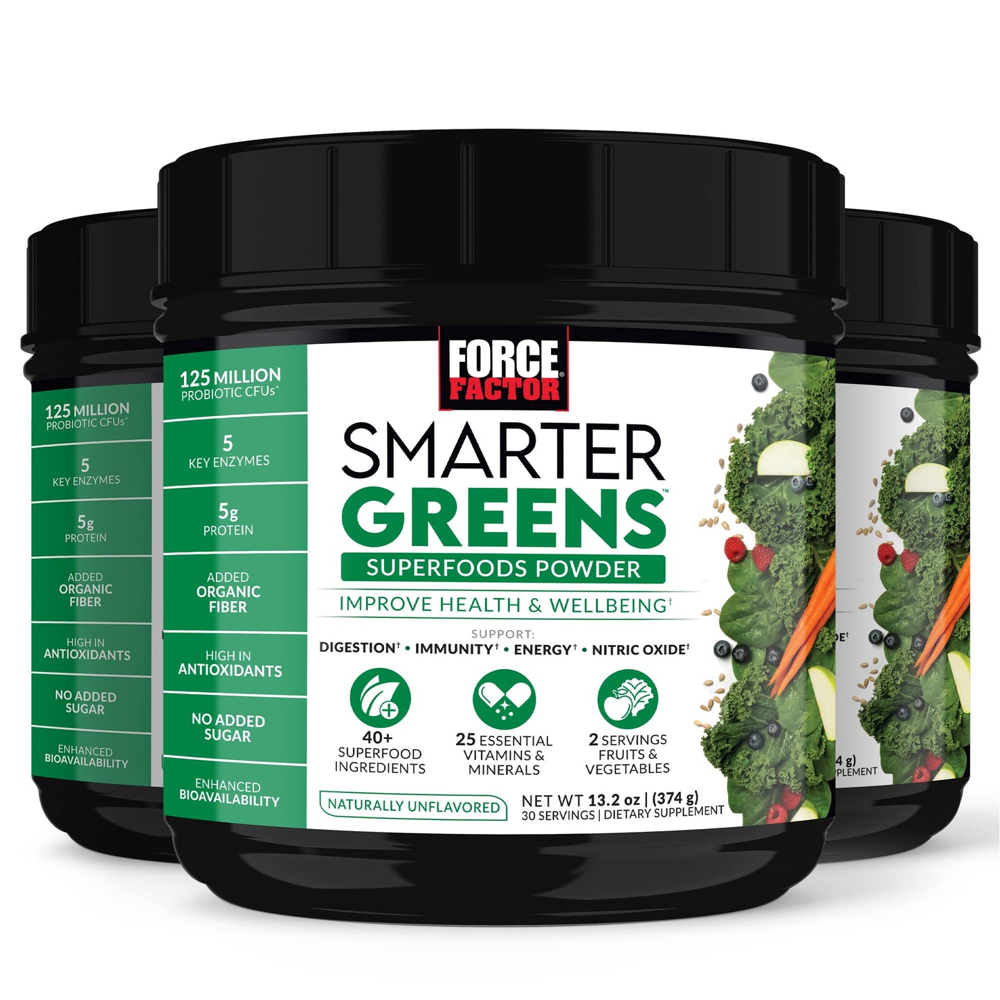 FORCE FACTOR Smarter Greens Superfood Powder (90 Servings)