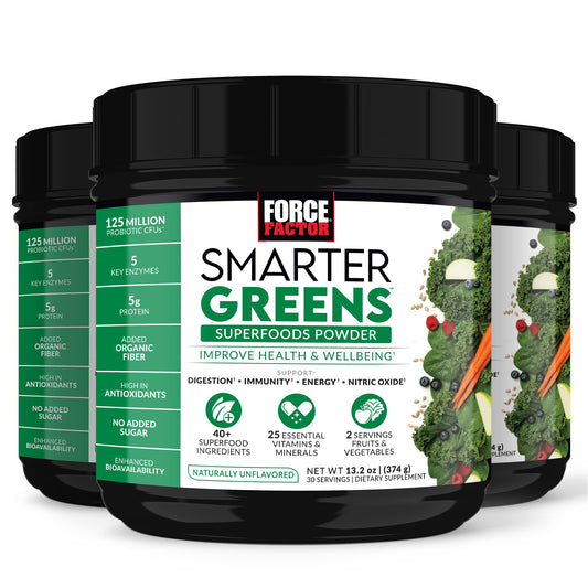 FORCE FACTOR Smarter Greens Superfood Powder 90 servings, Force Factor daily greens superfood powder, premium greens powder for daily nutrition, superfood greens powder for everyday wellness, plant-based greens powder for smoothies and drinks, daily greens supplement powder for active lifestyles, nutrient-rich superfood powder for men and women, easy-mix greens powder with 90 servings, convenient daily greens powder supplement, high-quality superfood greens powder for everyday wellness