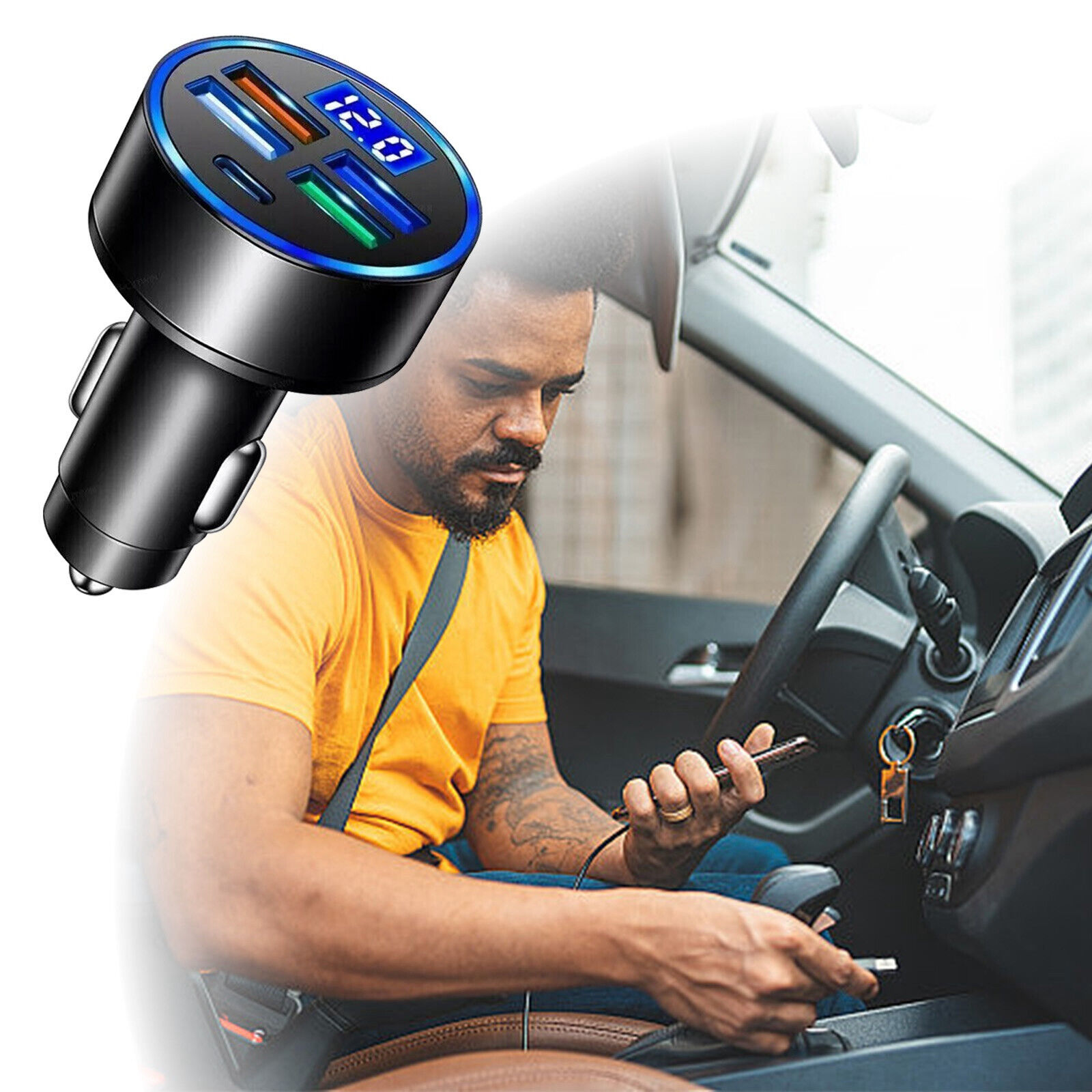 5 USB Port Super Fast Car Charger Adapter For iPhone Samsung Android Cell Phone