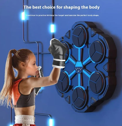 smart boxing target machine for home, wall mounted boxing target machine, electronic boxing trainer with LED lights, interactive boxing target for speed training, boxing reflex training machine for adults, home boxing workout equipment, music boxing target machine for fitness, boxing punch trainer for reaction training, LED boxing target machine for home gym, boxing training machine for men and women